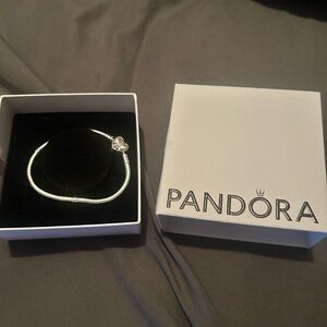 Silver Heart Charm Bracelet with Red and Black Design 18inch